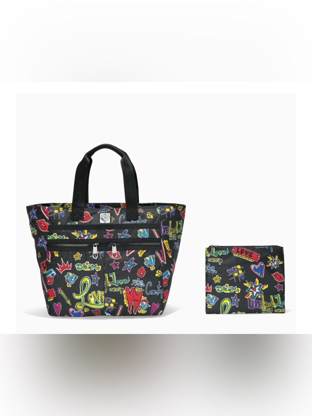 Like-New Brighton Love Scribble Lock It Super Tote